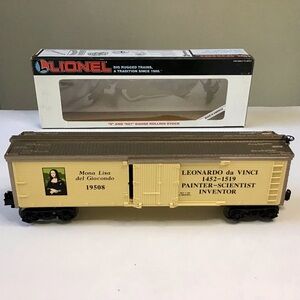 Lionel Train Car Leonardo Da Vinci Reefer 19508 Inventor Series With Box O Gauge